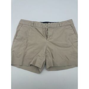 Banana Republic Linen Shorts for Women Sz 4 Zip Up & Pockets Beige/ Brown